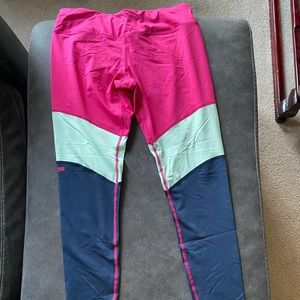 Crossfit VIRUS Spandex Adjustable Leggings. Pink, Sky blue, & Navy. Size M.